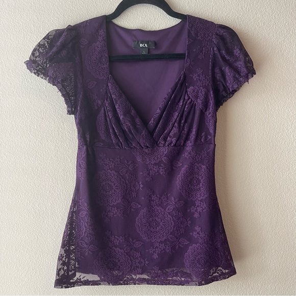 BCX Tops - BCX Purple Lace Top